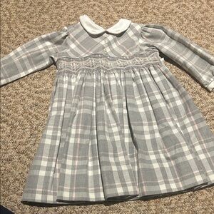 Sarah Louise England smocked Plaid Dress embroidered Peter Pan Collar 2T